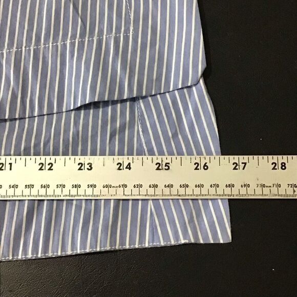 Zara Woman Blue White Striped High Low Tunic Blouse M - Picture 10 of 15